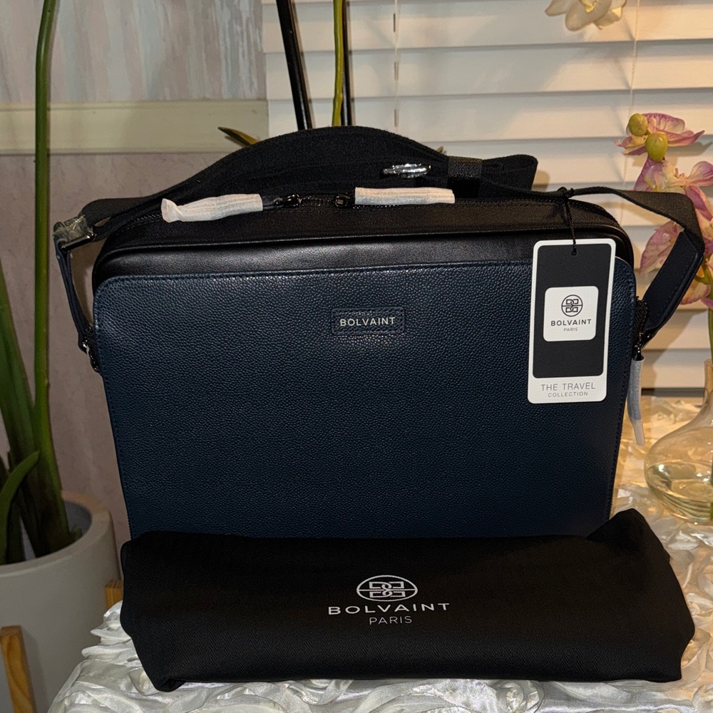 Men's Navy Blue Crossbody Satchel Bag
